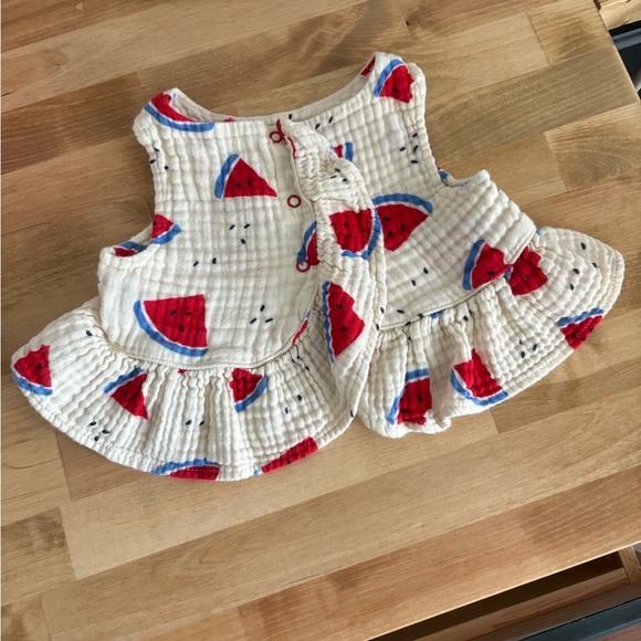 Cat & Jack Watermelon Print Kids Top - Red and White - Picture 3 of 3